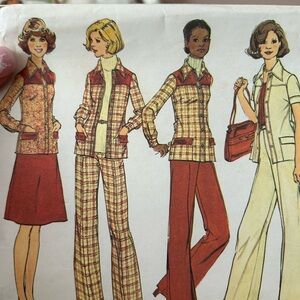 5/$25 sewing pattern woman pant and jacket 1975 size 14 🪡